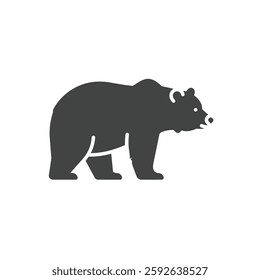 Solid icon of a Bear on white background.