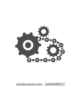 A Solid Icon of a Bicycle Chain and Gears