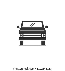 solid icon for black car front, vector illustration