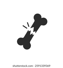 A Solid Icon of a Broken Bone, Symbolizing Physical Injuries and Fractures