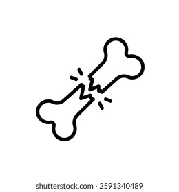 A Solid Icon of a Broken Bone, Symbolizing Physical Injuries and Fractures