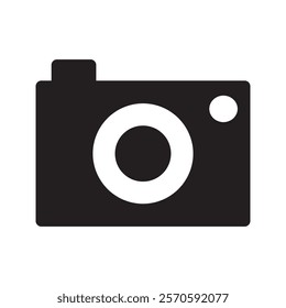 Solid icon Camera symbol representing photography or recording, commonly used for media and technology purp