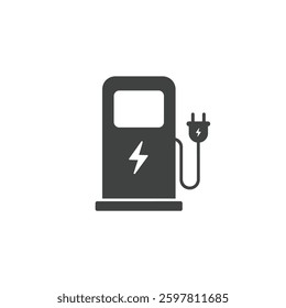 A Solid Icon of a Charging Station With a Plug, Symbolizing Electric Vehicle Infrastructure and Sustainable Community Development