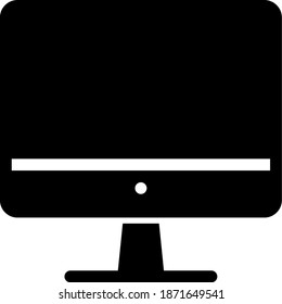 solid icon computer desktop, education icon can be used for mobile app, website, infographic, with eps file editable, etc