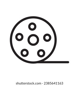 The solid icon contains a black film reel, on a black and white background