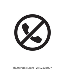 Solid icon of a crossed-out phone handset with a circle and diagonal line.