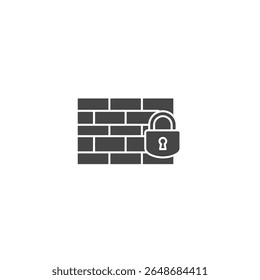 Solid Icon Cybersecurity Firewall Symbolizing Online Protection Network Security System Defense