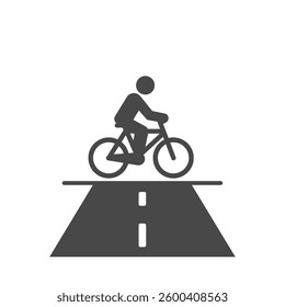 A Solid icon of a Cyclist Riding on a Designated Bike Lane