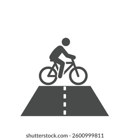 A Solid icon of a Cyclist Riding on a Designated Bike Lane
