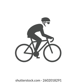 A Solid Icon of a Cyclist Wearing Sunglasses and a Helmet