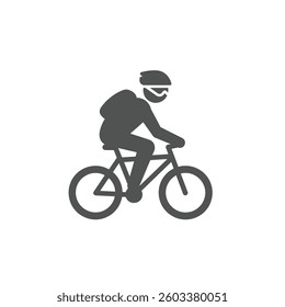 A Solid Icon of a Cyclist Wearing Sunglasses and a Helmet