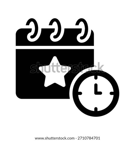 A solid icon depicting scheduled event time