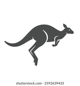 Solid icon: A Solid Depiction of a Kangaroo, Symbolizing Energy and Movement