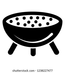 Solid icon design of camping food