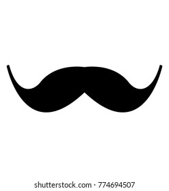 Solid icon design of english mustache, gentleman style