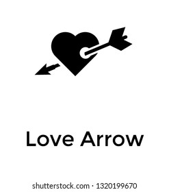 solid icon design of heart and arrow 