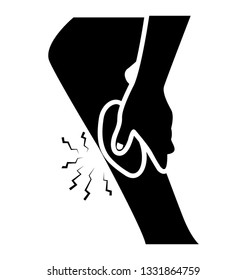 Solid icon design of leg fractured 