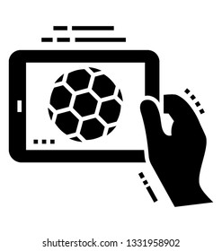Solid icon design of online football match 