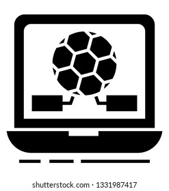 Solid icon design of online football match 