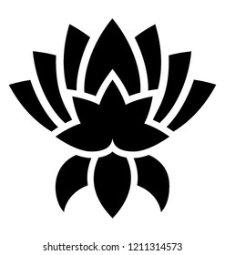 
Solid icon design of sacred lotus
