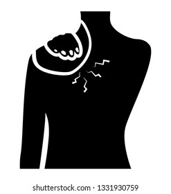 Solid icon design of shoulder injury 