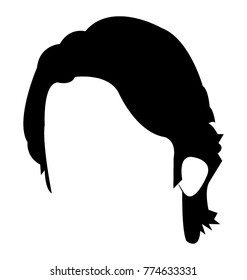 Solid icon design of simple hair style