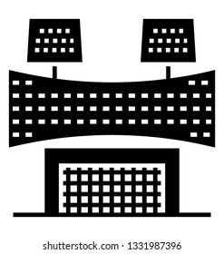 Solid icon design of stadium view 