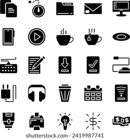 Solid Icon Design with theme  Daily Life Remote Working 