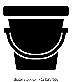 Solid icon design of water bucket