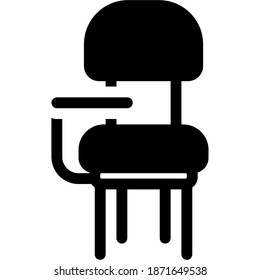 solid icon desk chair, icon education can be used for mobile app, website, infographic, with eps, file editable, etc