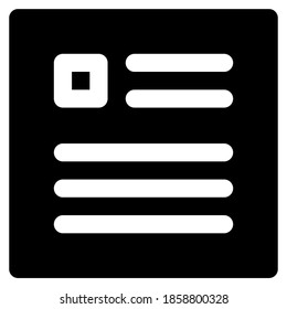 Solid icon of a Document, suitable for a part of the office icon set