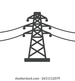 A Solid icon of an Electric Tower, Representing Power Transmission