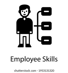 Icono sólido de habilidades de los empleados