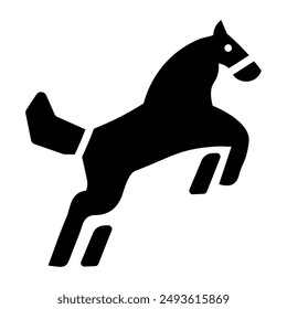 A solid icon of equus caballus