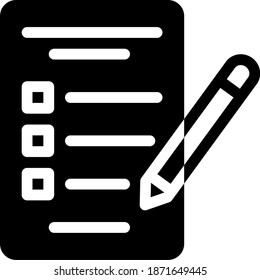 solid icon exam test, education icon can be used for mobile app, website, infographic, with eps file editable etc