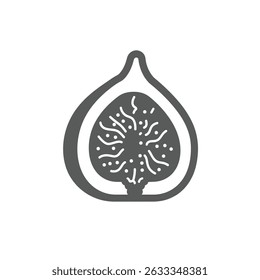 Solid Icon Fig Sliced Open Fiber Rich Naturally Sweet Fruit Healthy Snack Food Element