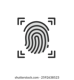 A Solid Icon of a Fingerprint Scan