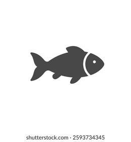 A Solid Icon of a Fish Swimming