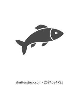 A Solid Icon of a Fish Swimming, Symbolizing Adaptability and Flow