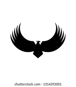 Solid icon of a flying eagle 