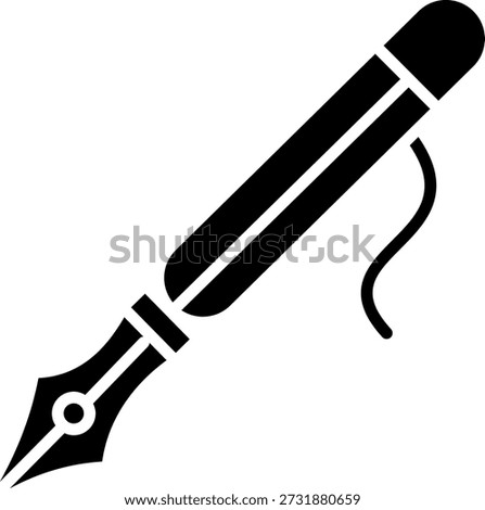 Solid icon of a fountain pen nib