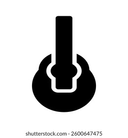 Solid icon of a guitar, symbolizing music, melody, and artistic expression. Ideal for entertainment, concerts, and creative themes