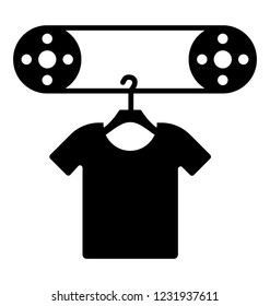 Solid icon of  hanged t shirt 