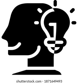 solid icon Idea, education icon can be used for mobile app, website, infographic, with eps file editable, etc