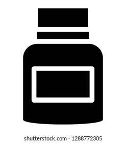 Solid icon of ink pot, glyph ink pot vector 