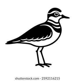 A solid icon of killdeer bird