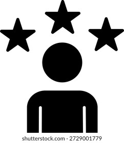 Líder de icono sólido con experto en calificación de estrellas