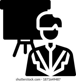 solid icon male teacher, education icon can be used for mobile app, website, infographic, with eps file editable, etc