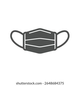 Solid Icon Medical Mask Symbolizing Protection Against Airborne Hazards Public Health Safety