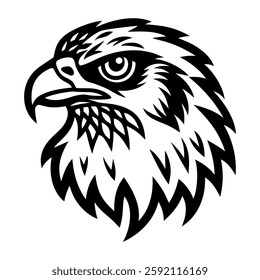 A solid icon of osprey head